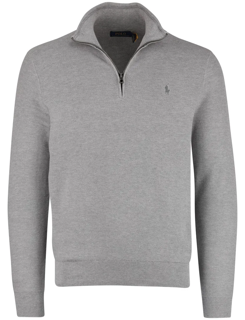 Trui half zip Polo Ralph Lauren grijs normale fit katoen