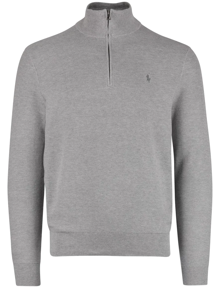 Polo Ralph Lauren trui half zip rits grijs logo