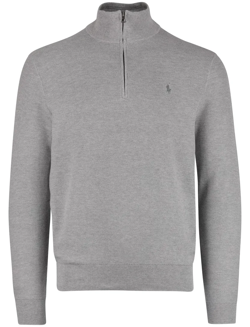 Trui half zip Polo Ralph Lauren grijs normale fit katoen