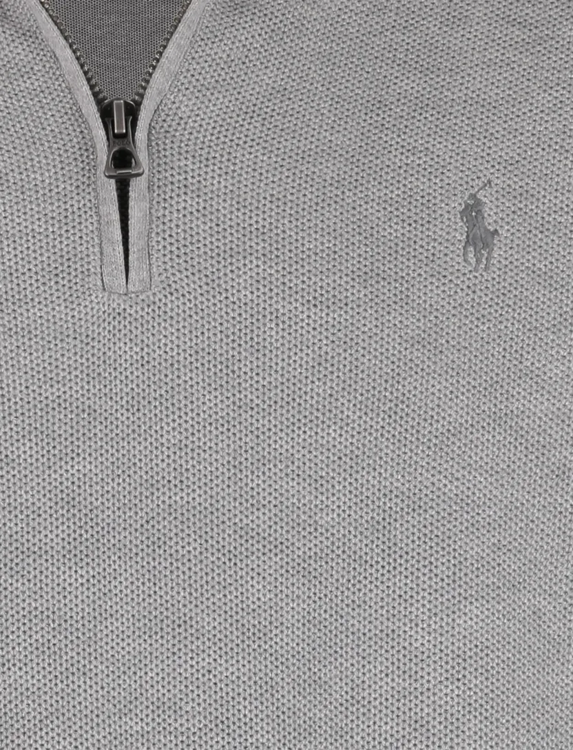 Trui half zip Polo Ralph Lauren grijs normale fit katoen