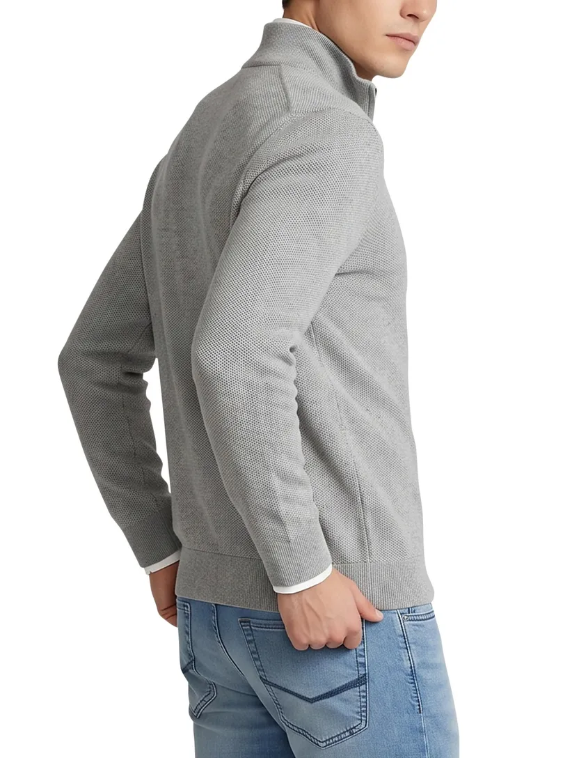 Trui half zip Polo Ralph Lauren grijs normale fit katoen