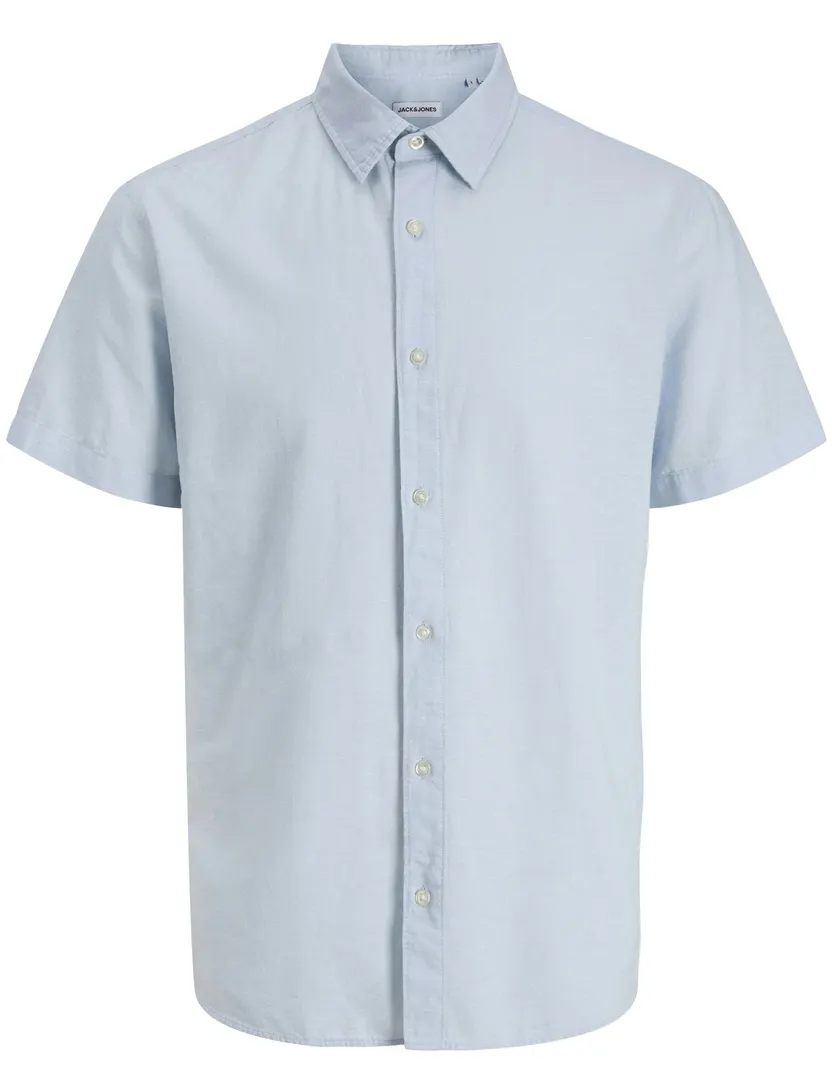 Jack & Jones Plus Size overhemd korte mouw blauw