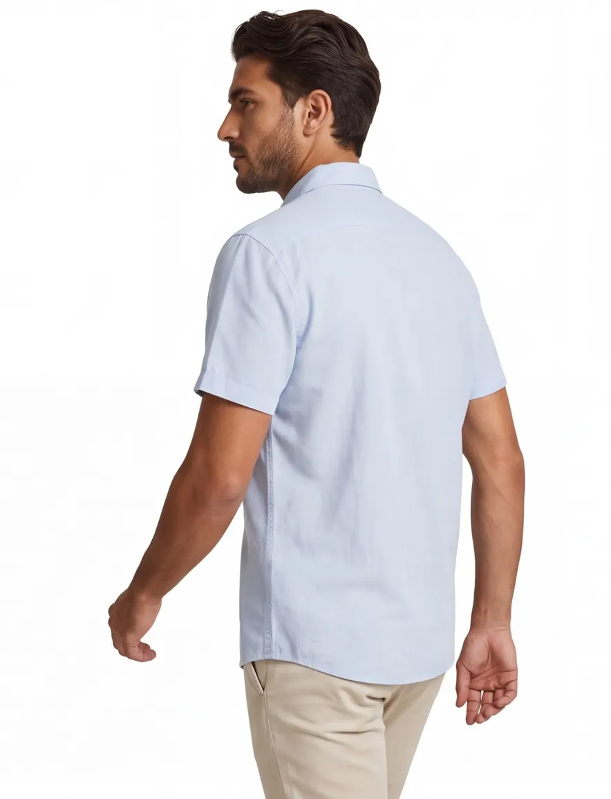 Jack & Jones Plus Size overhemd korte mouw blauw