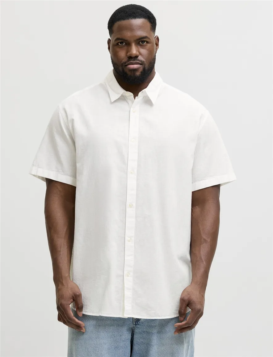 Jack & Jones overhemd korte mouw big & tall wit