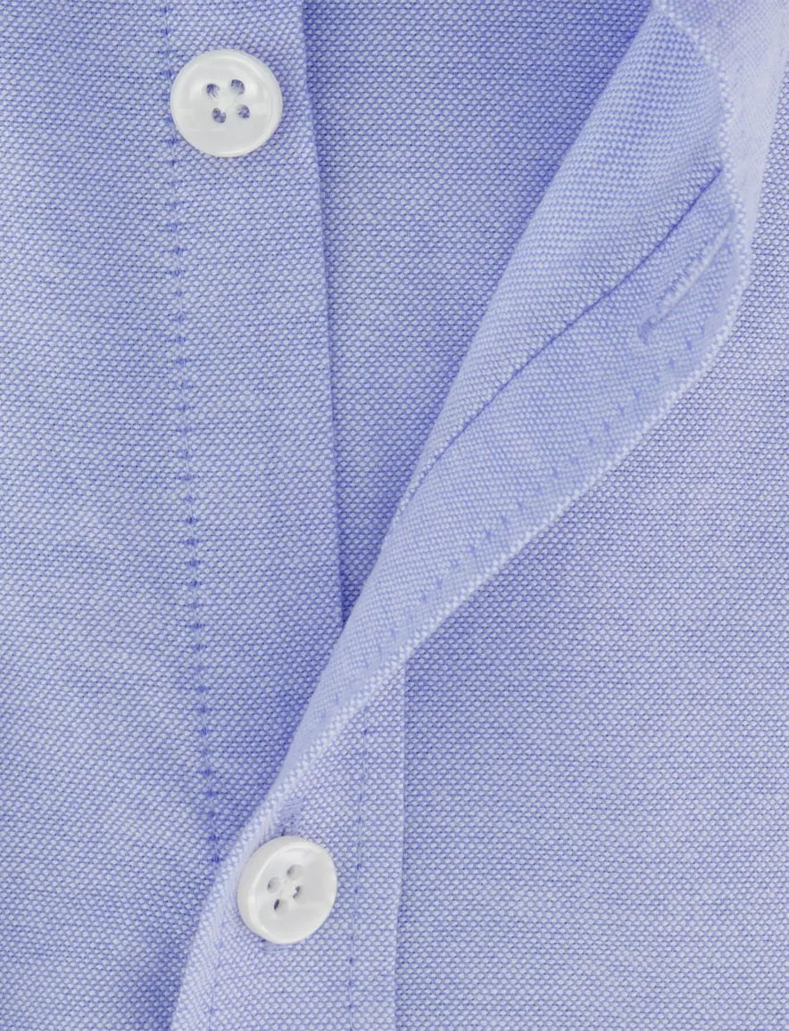 Ledub Modern Fit overhemd lichtblauw effen katoen button down