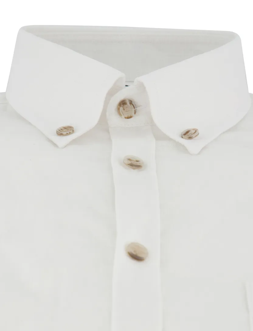Witte linnen Ledub overhemd Modern Fit