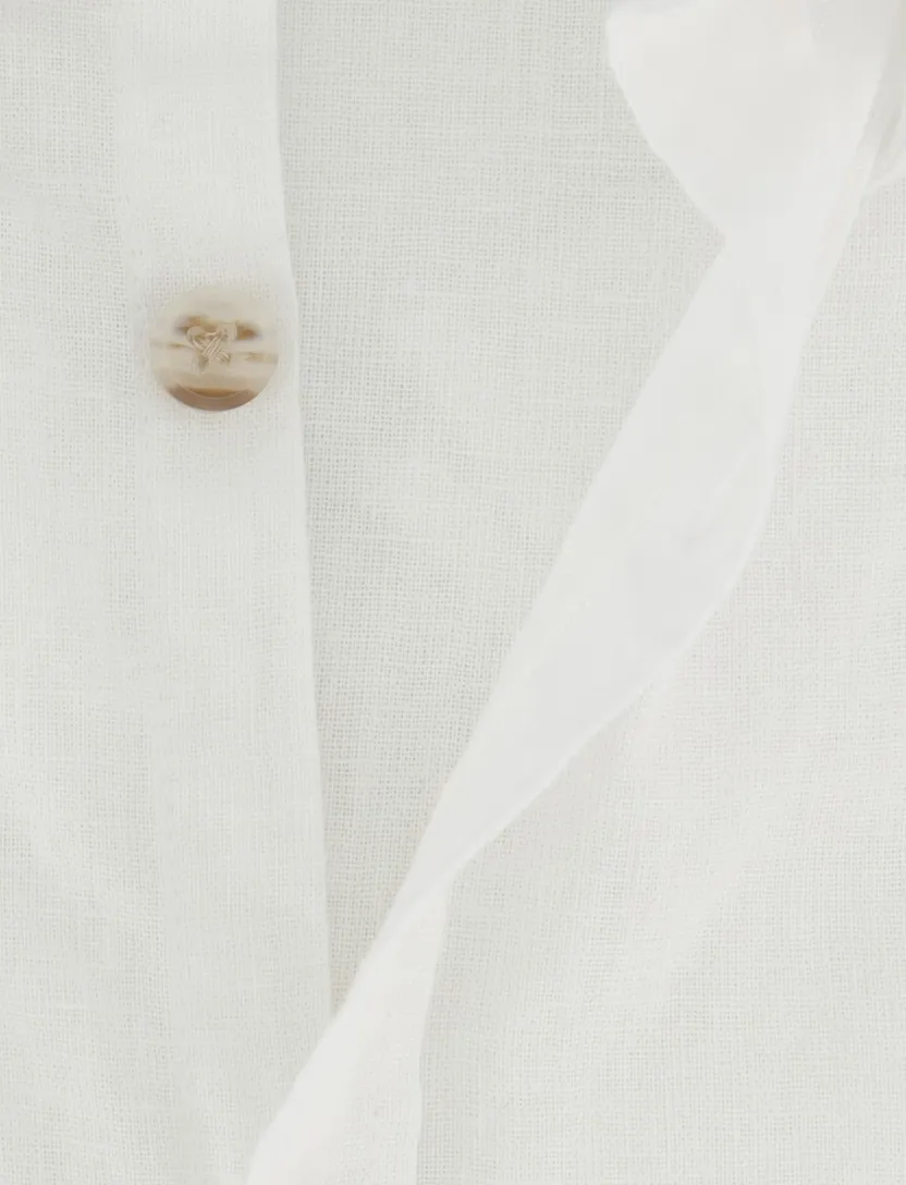 Witte linnen Ledub overhemd Modern Fit