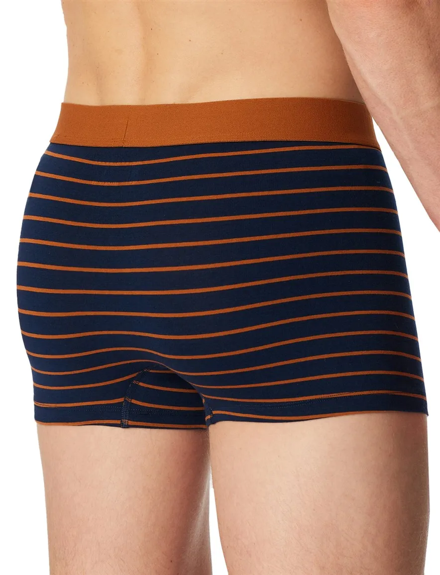 boxershort donkerblauw Schiesser 3-pack oranje strepen