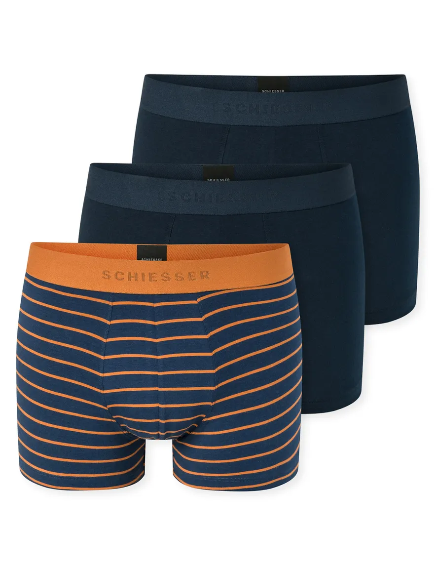 Schiesser boxershorts blauw 3 pack