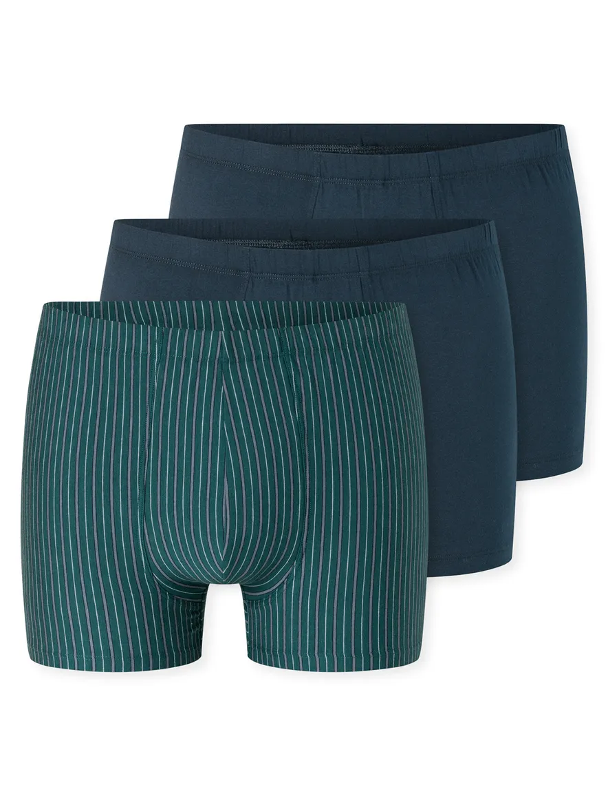 boxershort blauw Schiesser 3-pack groen strepen