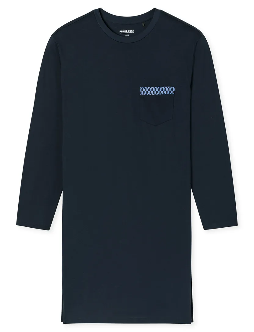 100% katoen nachthemd Schiesser donkerblauw