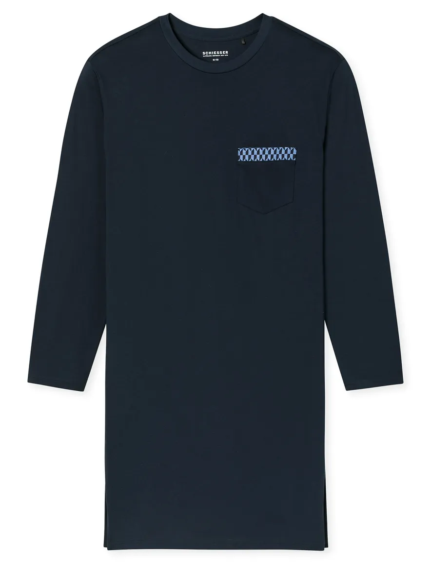 donkerblauw nachthemd Schiesser normale fit