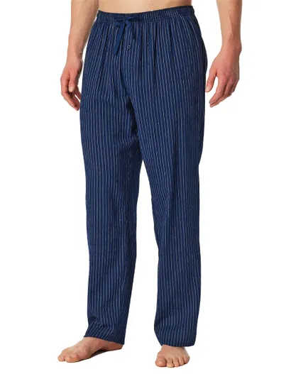 Schiesser blauw pyjamabroek Schiesser normale fit met strepen