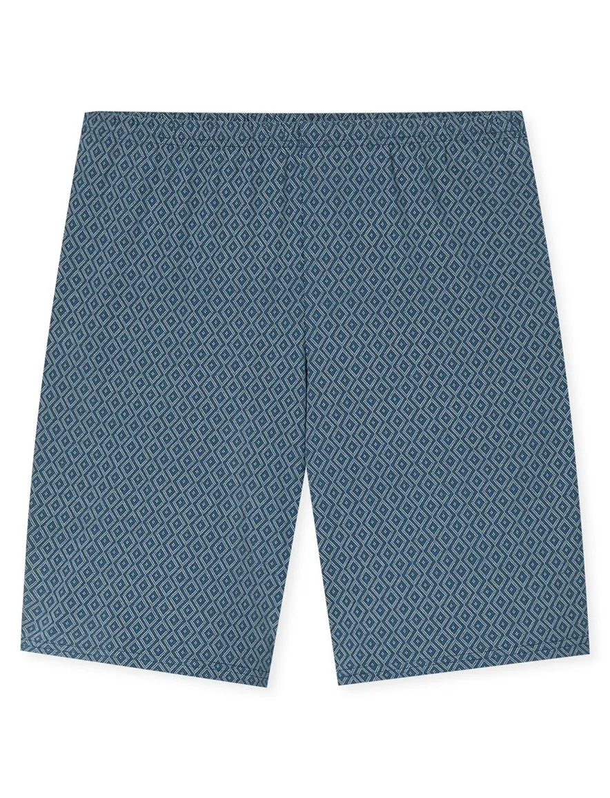 Shortama blauw dessin katoen Schiesser ademend set
