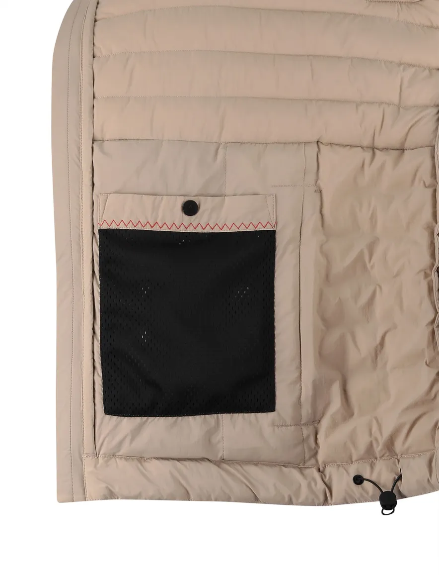 Beige tussenjas Peuterey zonder capuchon zwarte rits