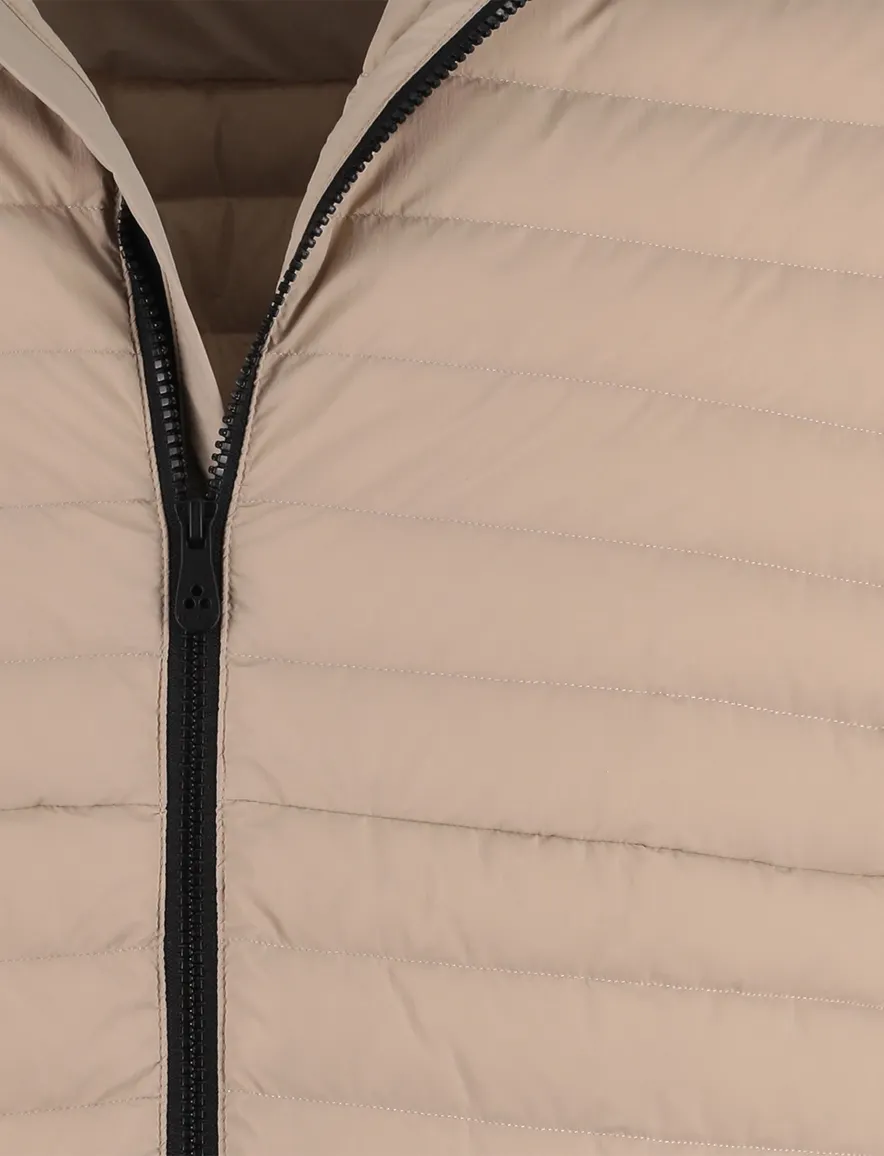 Beige tussenjas Peuterey zonder capuchon zwarte rits