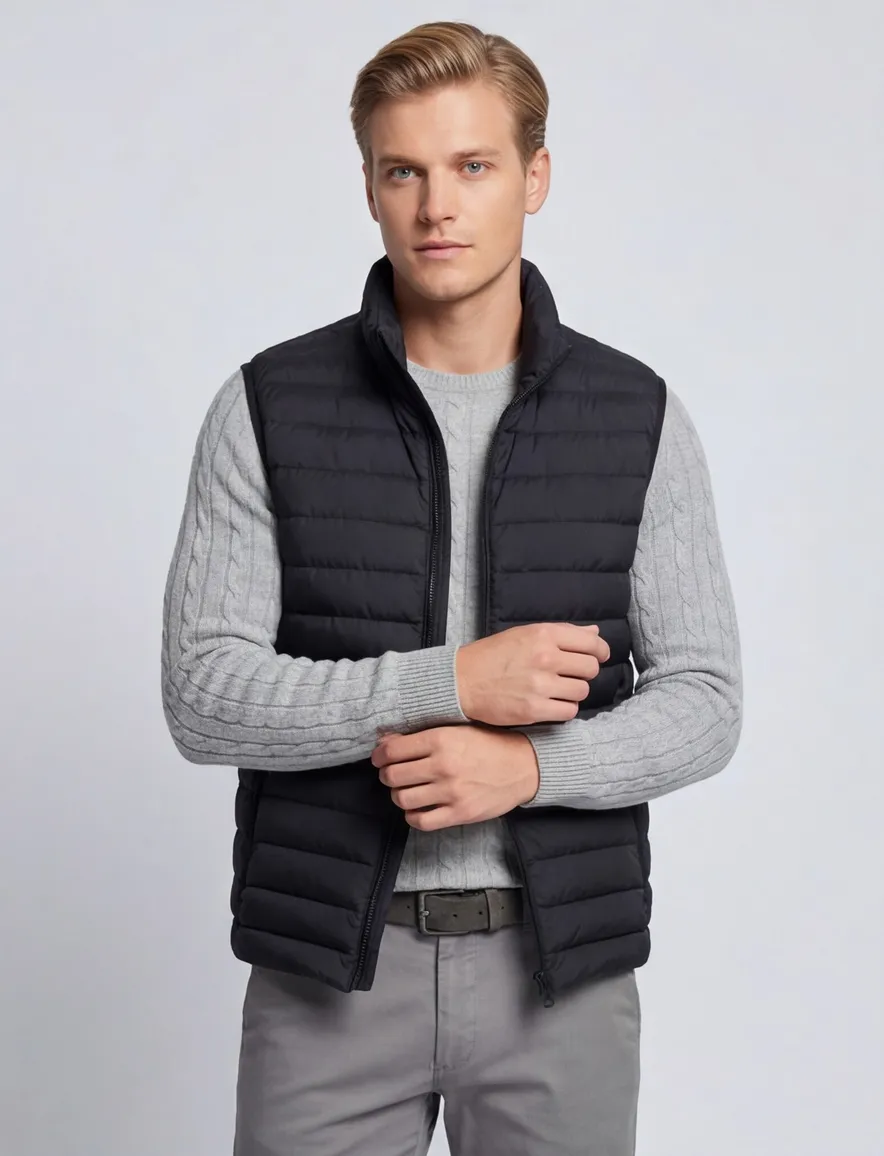 Navy Peuterey bodywarmer puffer dons gevoerd rits