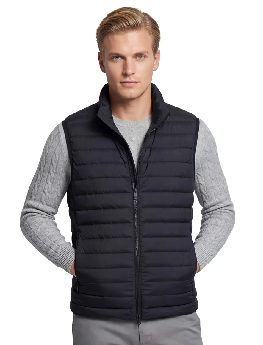 Navy Peuterey bodywarmer puffer dons gevoerd rits