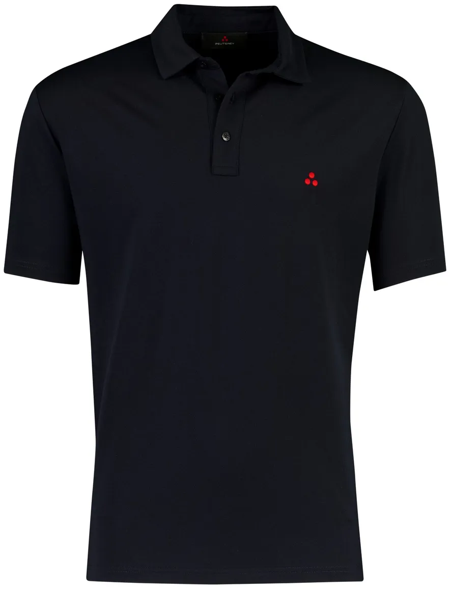 Polo korte mouw donkerblauw Peuterey Mezzola zijde jersey