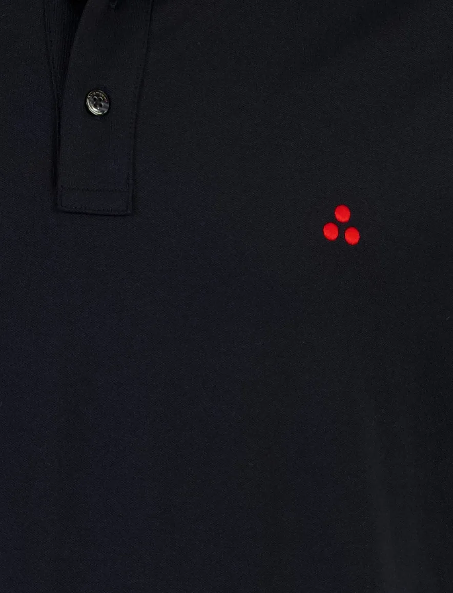 Polo korte mouw donkerblauw Peuterey Mezzola zijde jersey