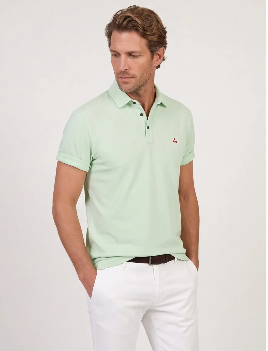 Polo korte mouw fel groen Peuterey Mezzola zijde jersey