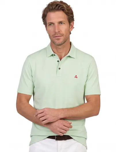 Peuterey Polo korte mouw fel groen Peuterey Mezzola zijde jersey