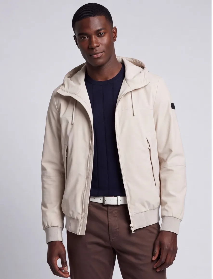 Peuterey zomerjas waterafstotend met capuchon beige