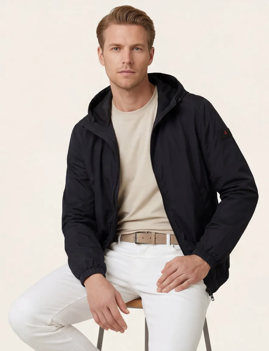 Zwart windjack Peuterey met capuchon