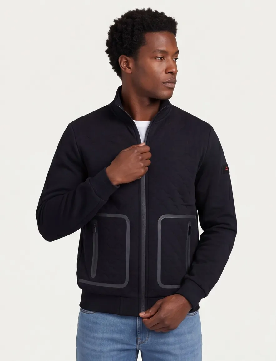 Navy Peuterey vest met rits stretch