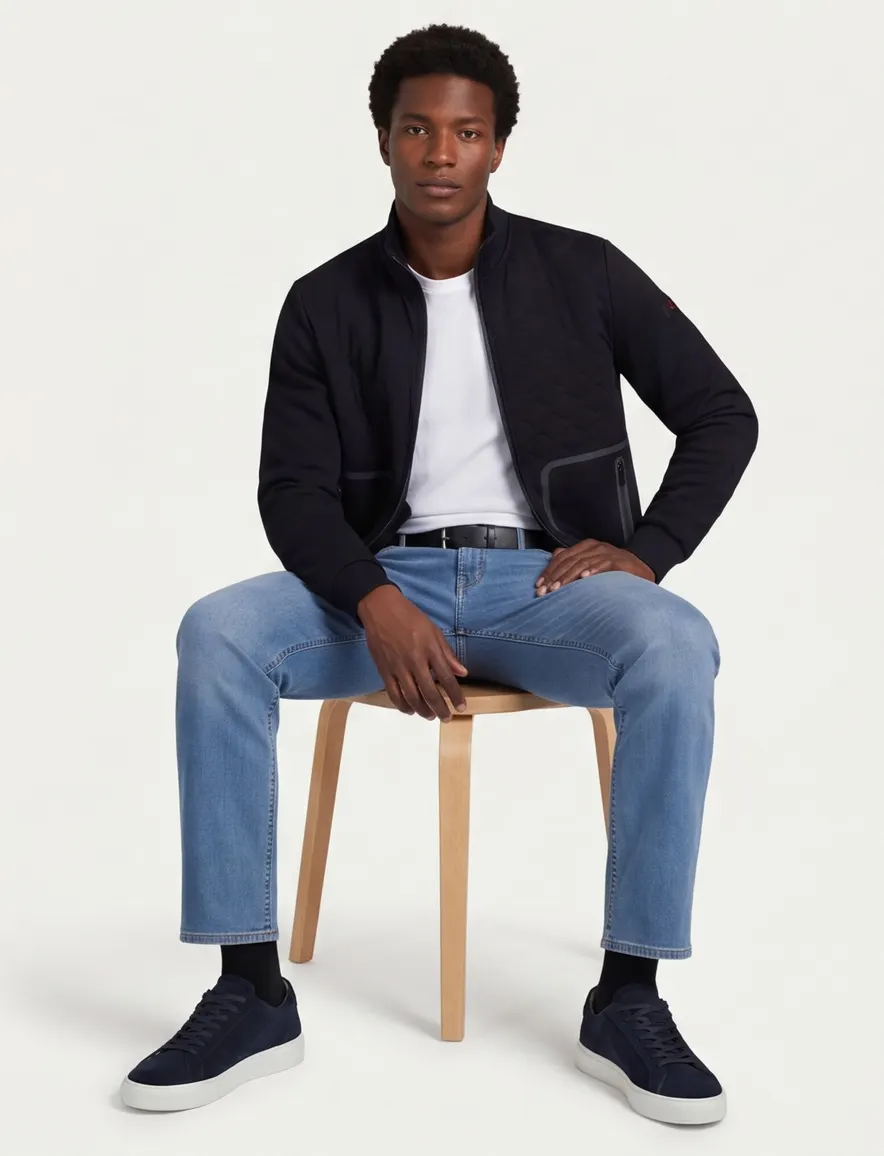 Navy Peuterey vest met rits stretch