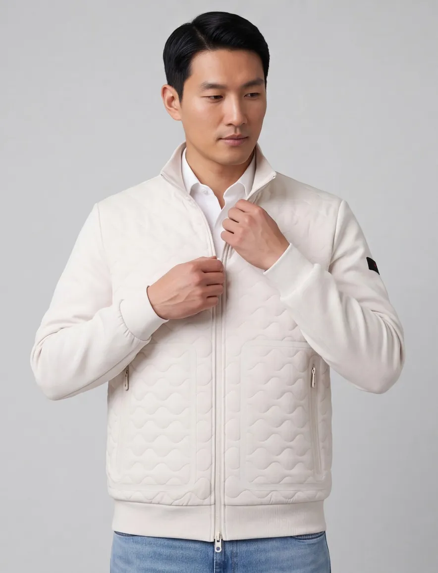 Creme Peuterey vest met rits stretch