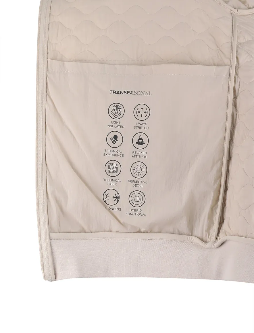 Creme Peuterey vest met rits stretch