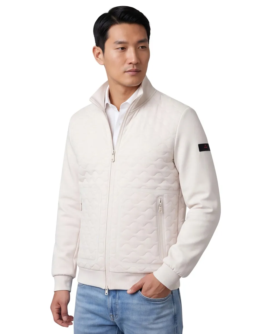 Creme Peuterey vest met rits stretch