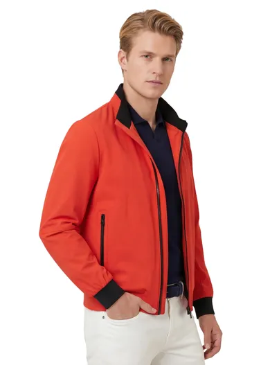 Peuterey Oranje softshell jas Peuterey elastisch boord zonder capuchon