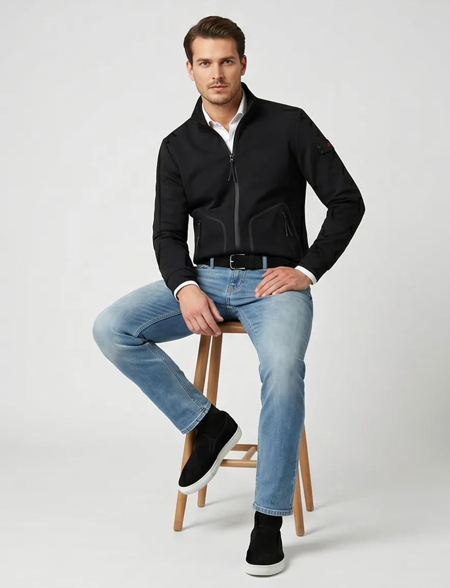 Donkerblauw Peuterey vest met rits
