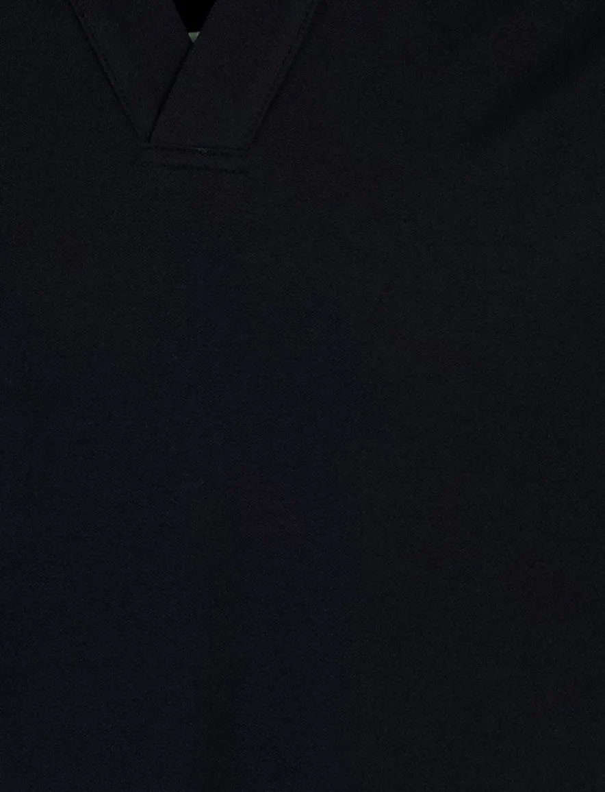 Donkerblauw poloshirt Peuterey v-hals jersey korte mouw