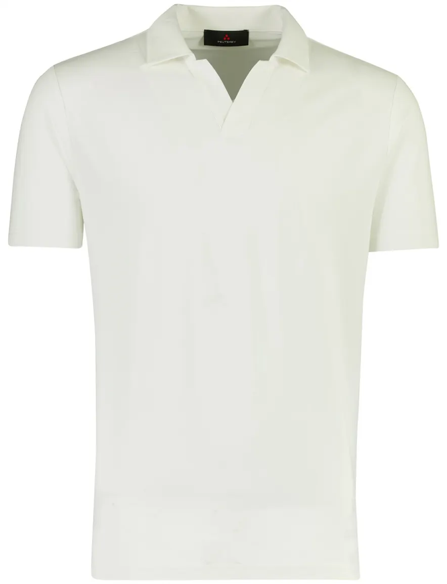 Wit poloshirt Peuterey v-hals jersey korte mouw