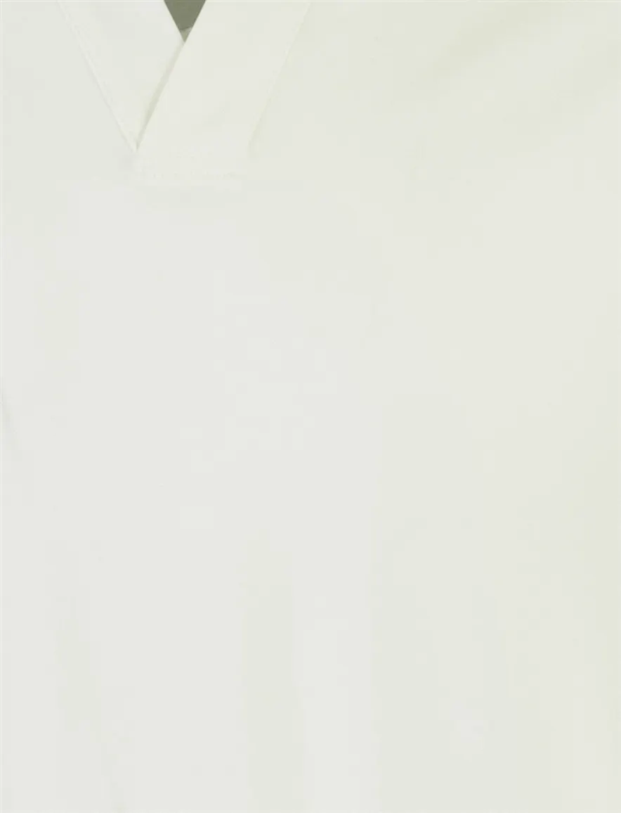 Wit poloshirt Peuterey v-hals jersey korte mouw