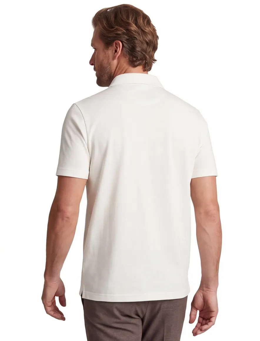 Wit poloshirt Peuterey v-hals jersey korte mouw