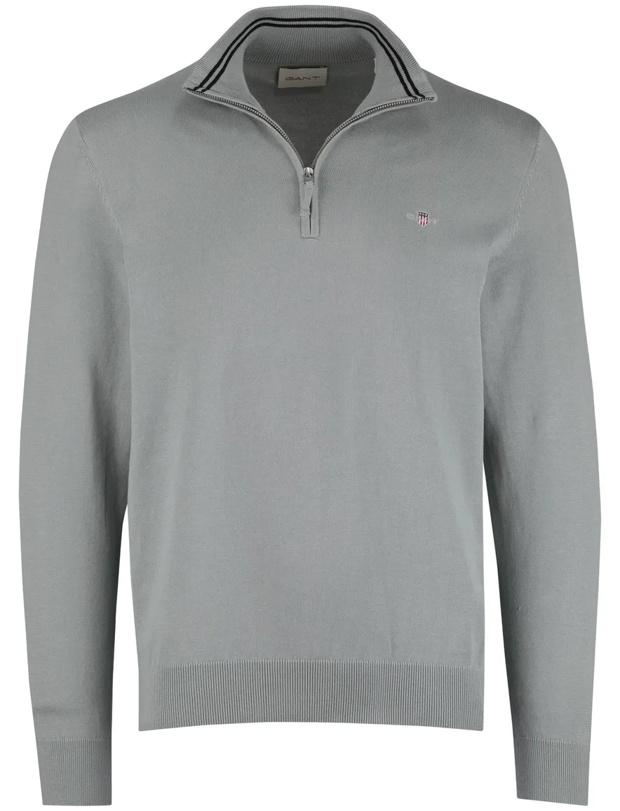 Gant half zip trui groen gebreid
