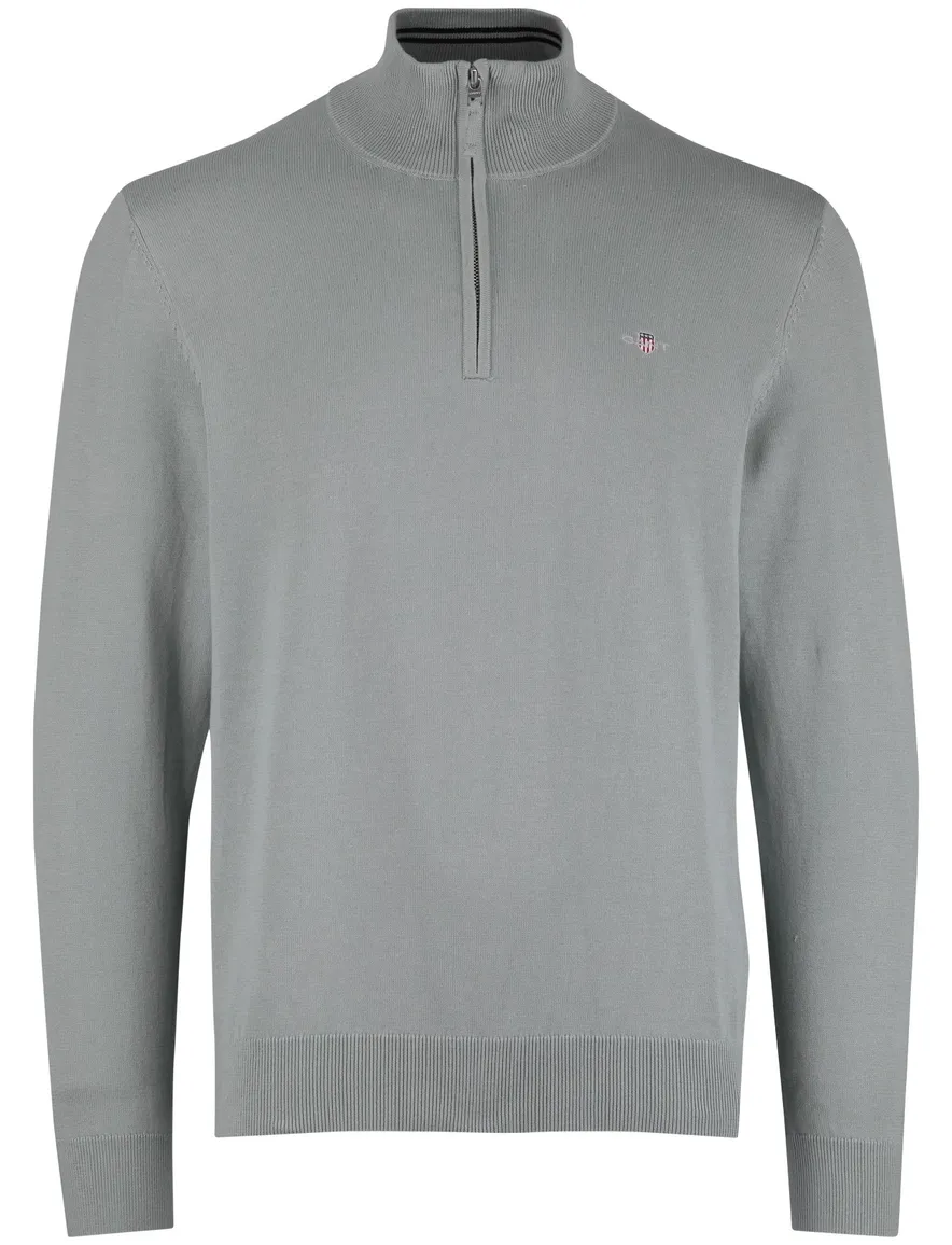 groene trui Gant half zip normale fit