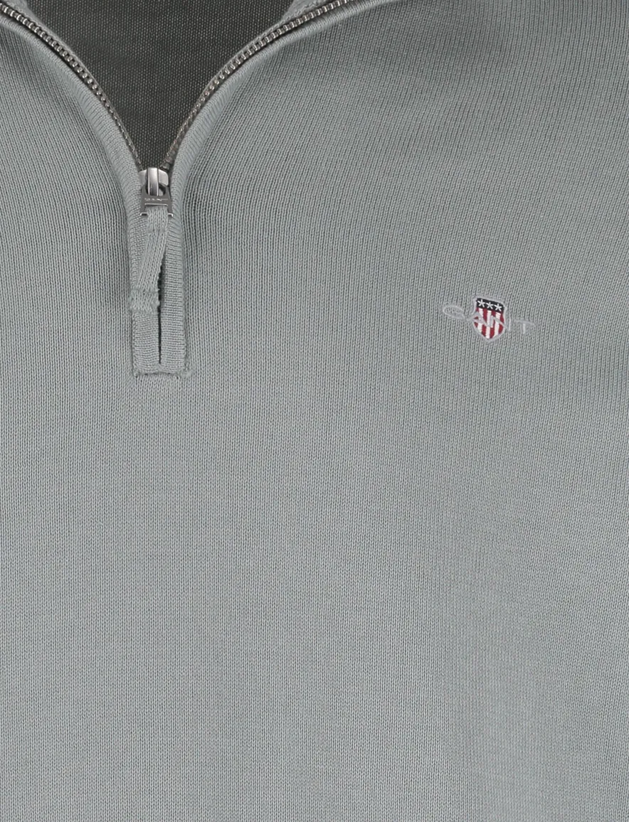Gant half zip trui groen gebreid