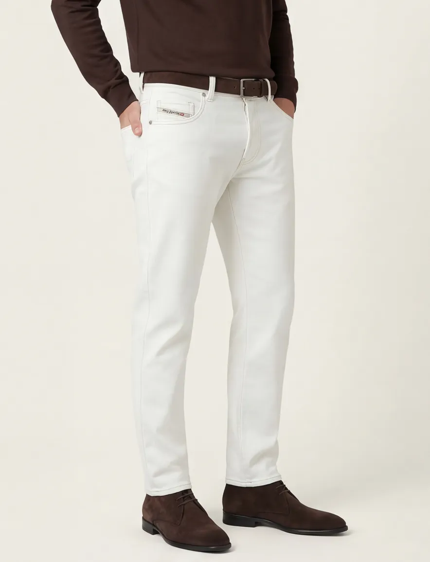spijk jeans wit slim fit katoen D-vyl