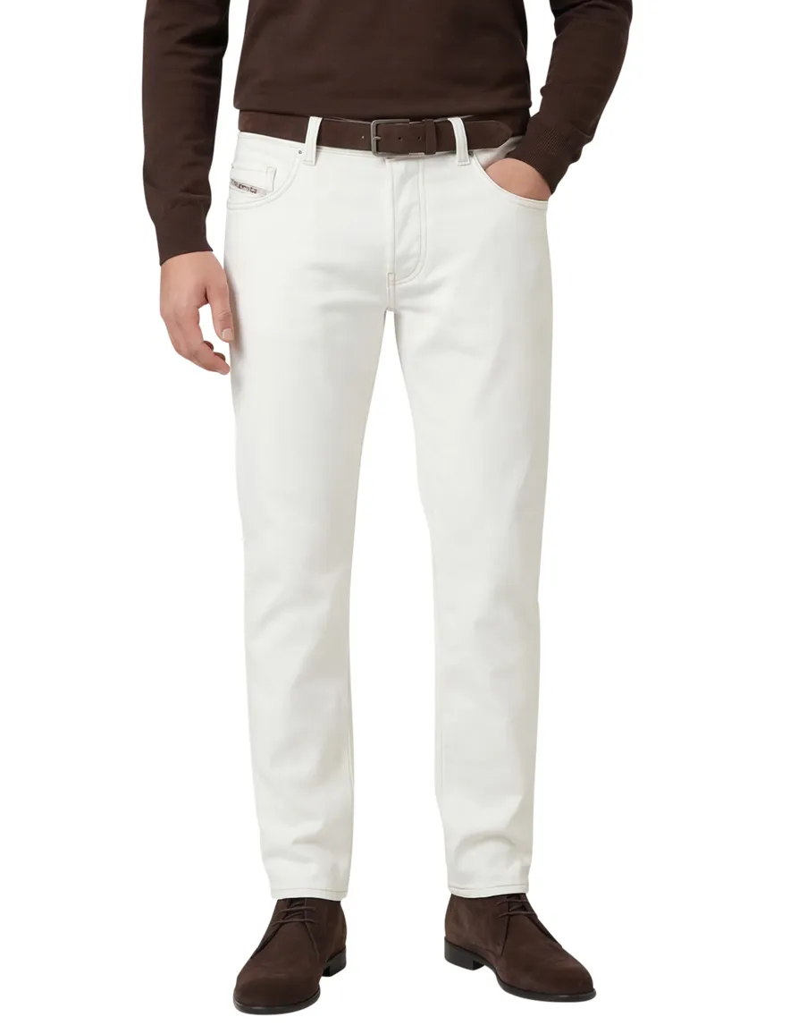 spijk jeans wit slim fit katoen D-vyl