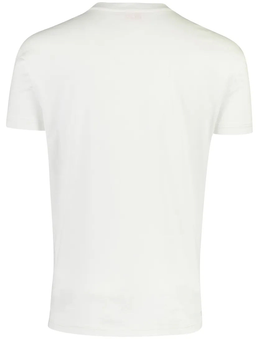 T-shirt wit Disel blauwe opdruk ronde hals