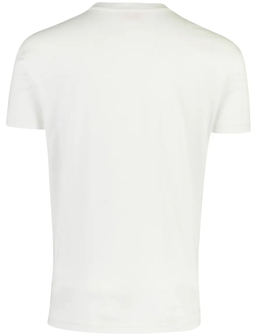 wit t-shirt blauw opdruk normale fit Diesel