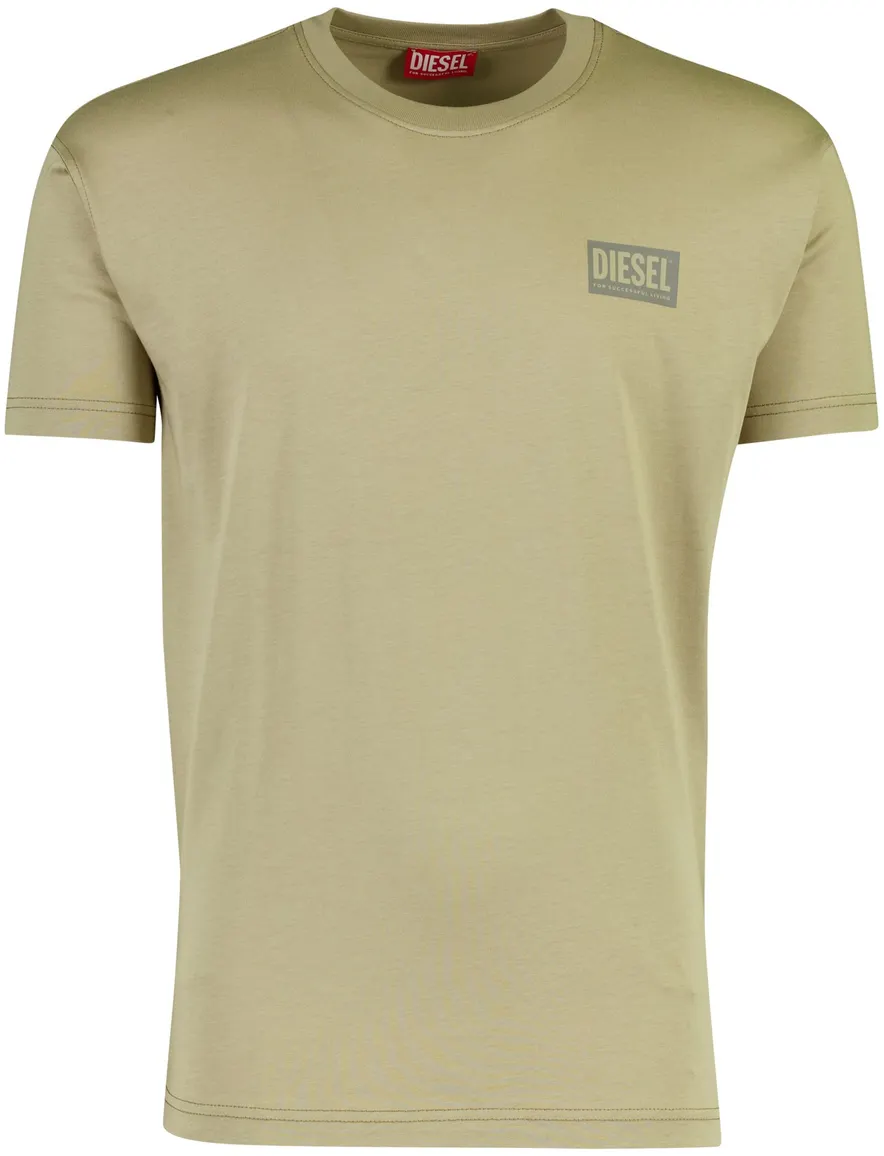 Diesel t-shirt olijfgroen effen