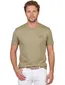 T-shirt Diesel olijfgroen normale fit ronde hals merkje