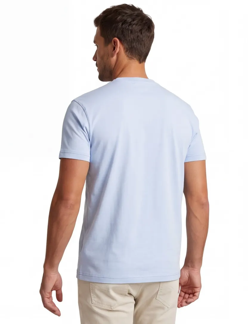 T-shirt Diesel lichtblauw normale fit ronde hals