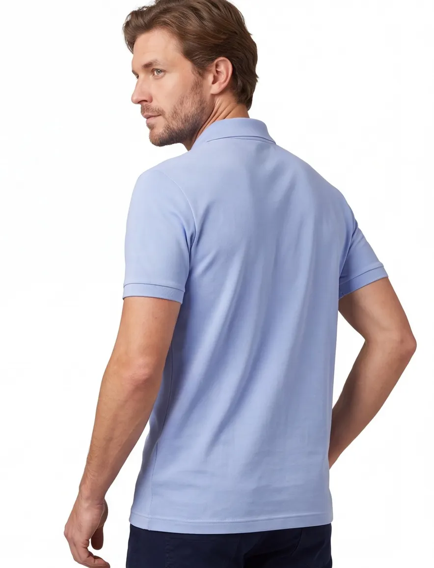 Lichtblauw poloshirt normale fit knopen